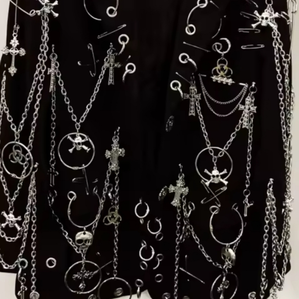 Suit gothic clothes 2k Suit y2k fashion Gothic Suit Punk Suit Cross Suit e girl - Picture 6 of 6